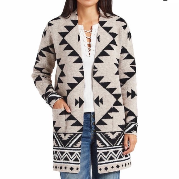 Frye Womens' Southwestern Patterned Jacquard Cardigan Size Small - Picture 2 of 11